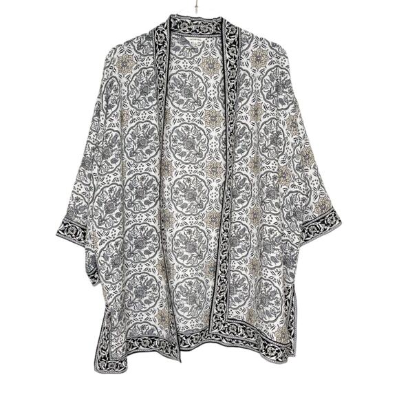 Max Studio Tops - MAX Studio Open Patterned Kimono Cardigan Large
